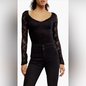 Perfectly Fine Bodysuit NWOT black